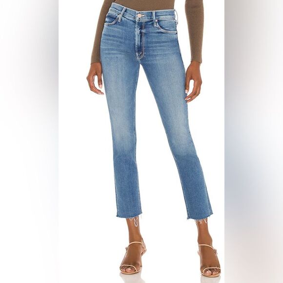 MOTHER The Mid Rise Dazzler Ankle Fray Riding the Cliffside Jeans - Picture 1 of 6